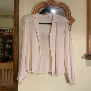 Cream AnnTaylor Loft button down blouse